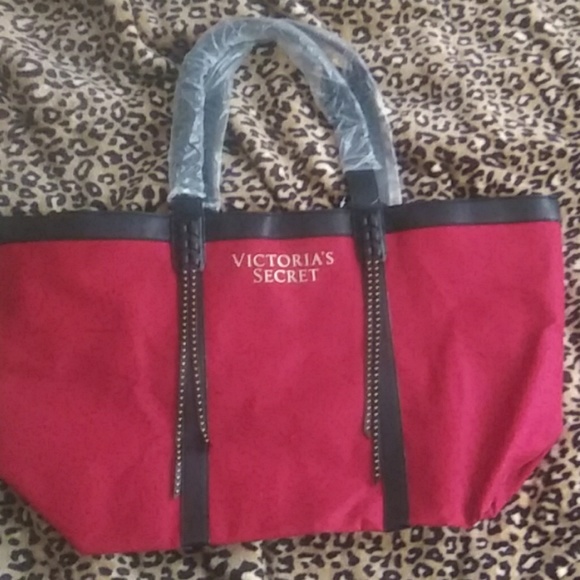 Large Red Victoria's Secret Tote - Picture 2 of 3